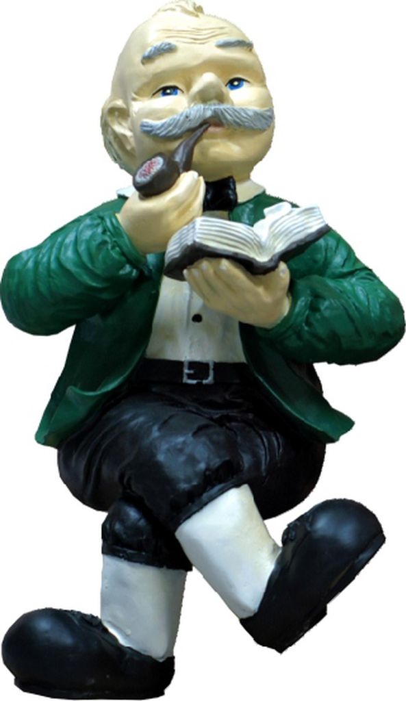 Design Großvater mit Pfeife Figur Statue Skulptur Figuren Skulpturen Deko 5689