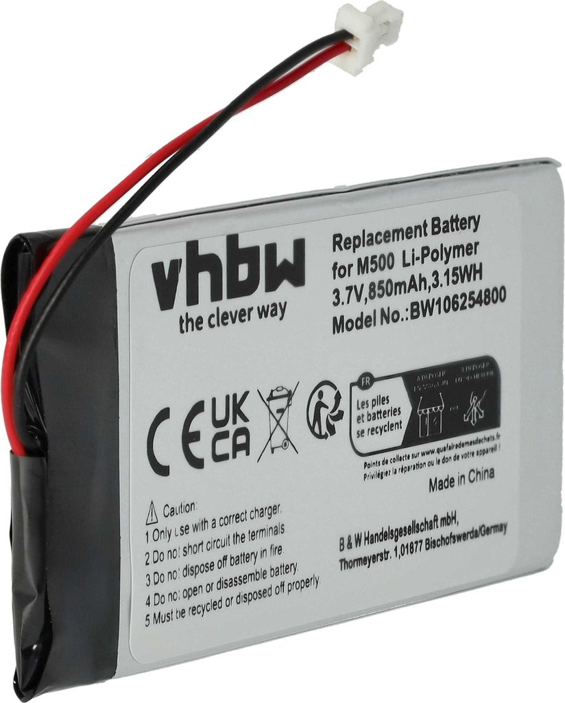 vhbw Akku kompatibel mit Palm / Handspring / Palmone M500, M505, M515 PDA Notepad Tablet (850 mAh, 3,7 V, Li-Polymer)