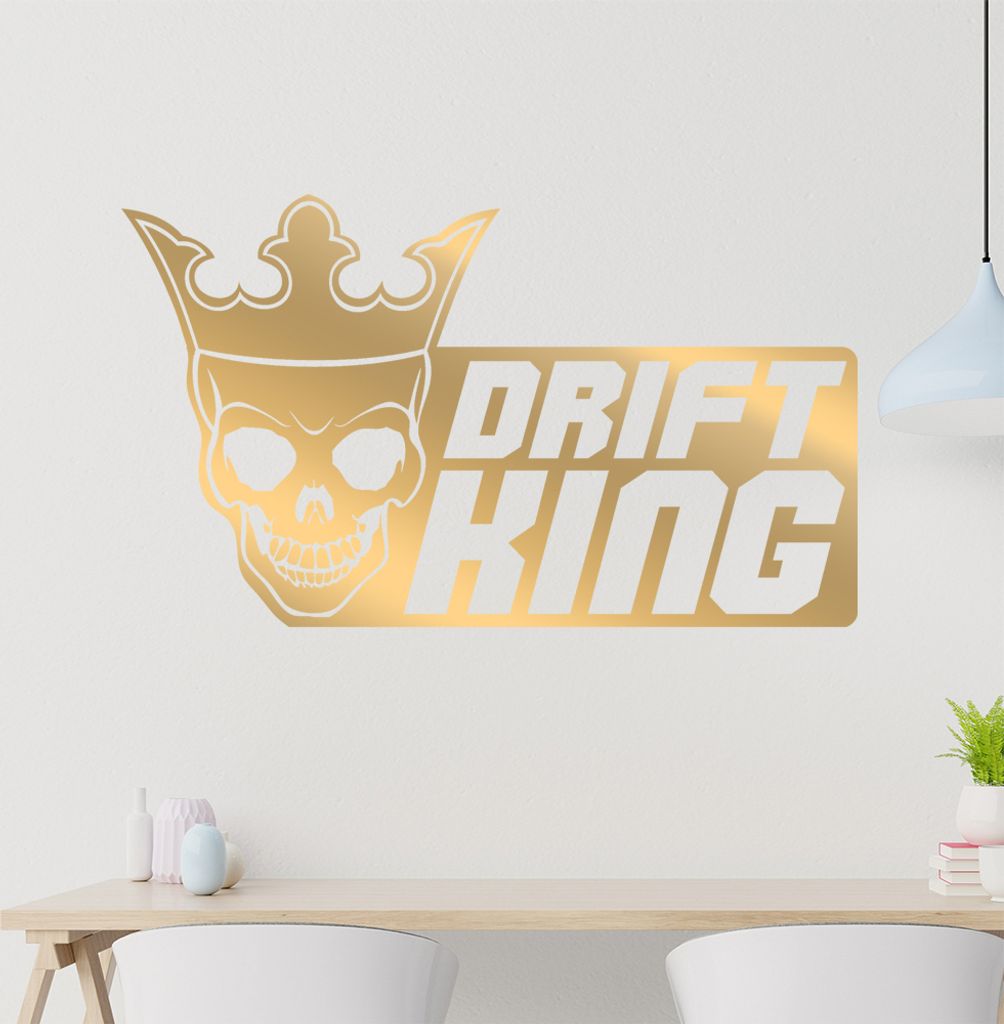 Drift King Wandtattoo in 6 Größen - Wandaufkleber Wall Sticker - Dekoration, Küche, Wohnzimmer, Schlafzimmer, Badezimmer