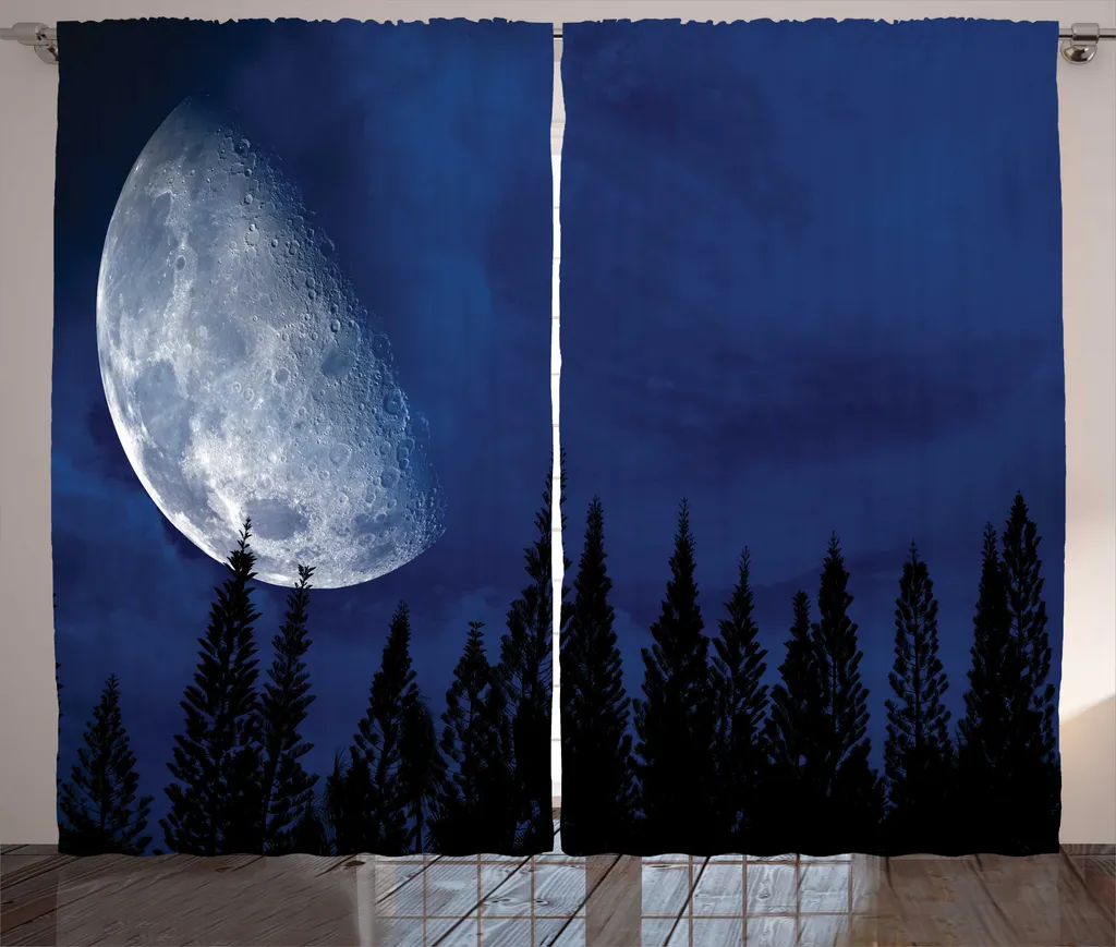 Set 2 Tende ABAKUHAUS 280x175 cm Blu Notte Bosco Rustico Universale
