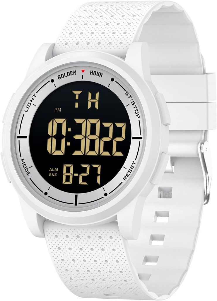 Watch Herren Damen Minimalistisch Sport 5ATM Schwimmen Digital wasserdichte Armbanduhr,Ultra-Dünne Weitwinkel-Display Gummi-Armband für Jungen M...