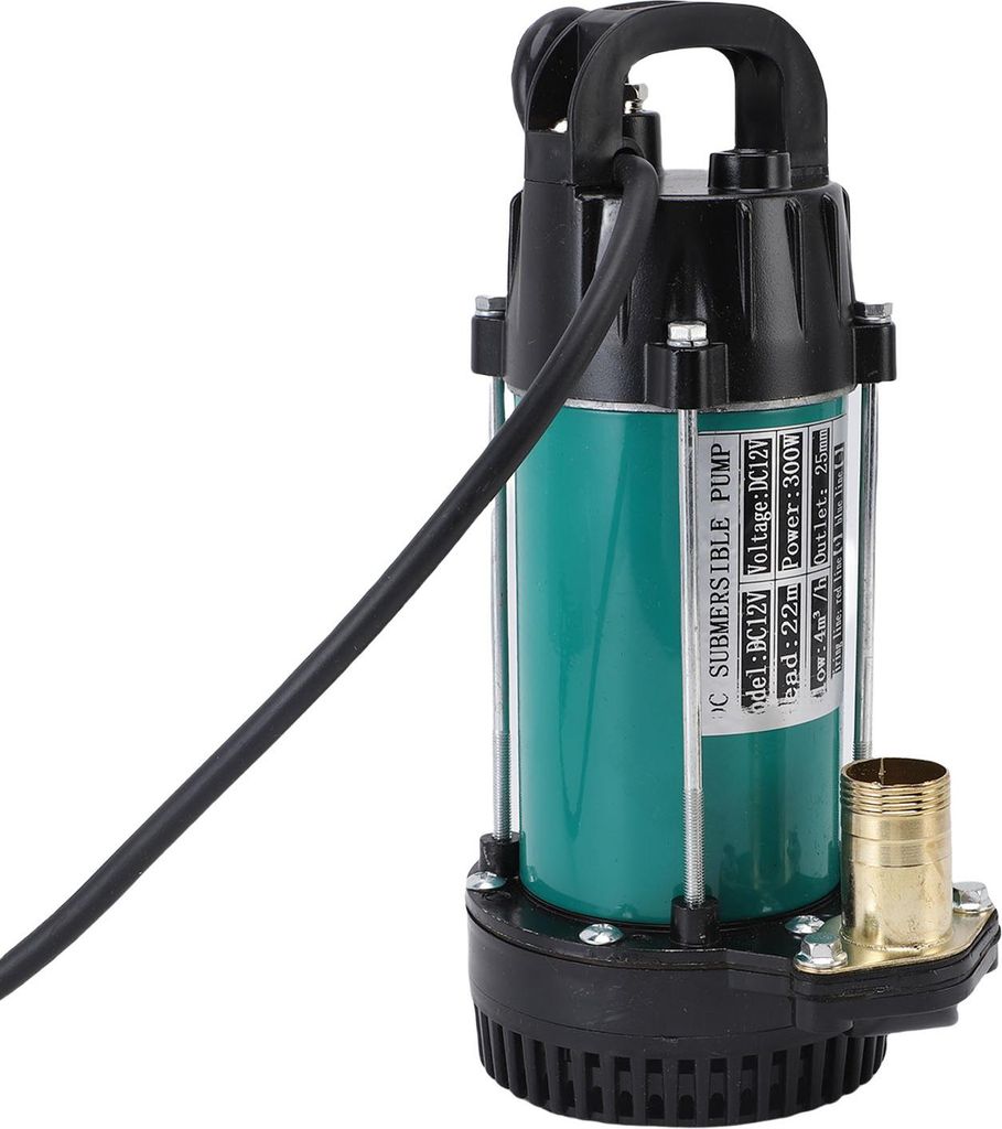 Tauchpumpe Gleichstrom 300W Tiefbrunnenwasserpumpe 1in Maximale Förderhöhe 72ft 18GPM 4m³/h Bürstenloser Kupfermotor mit 23ft Kabel Gleichstrom...