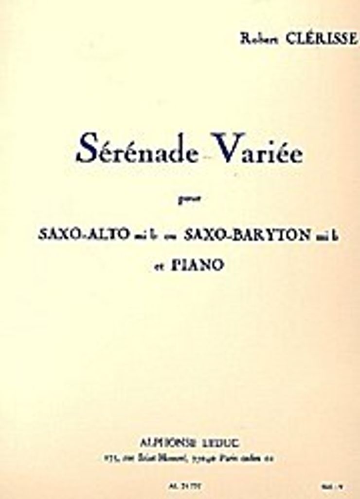 Sérénade variée : pour saxophone altoou saxophone baryton et piano