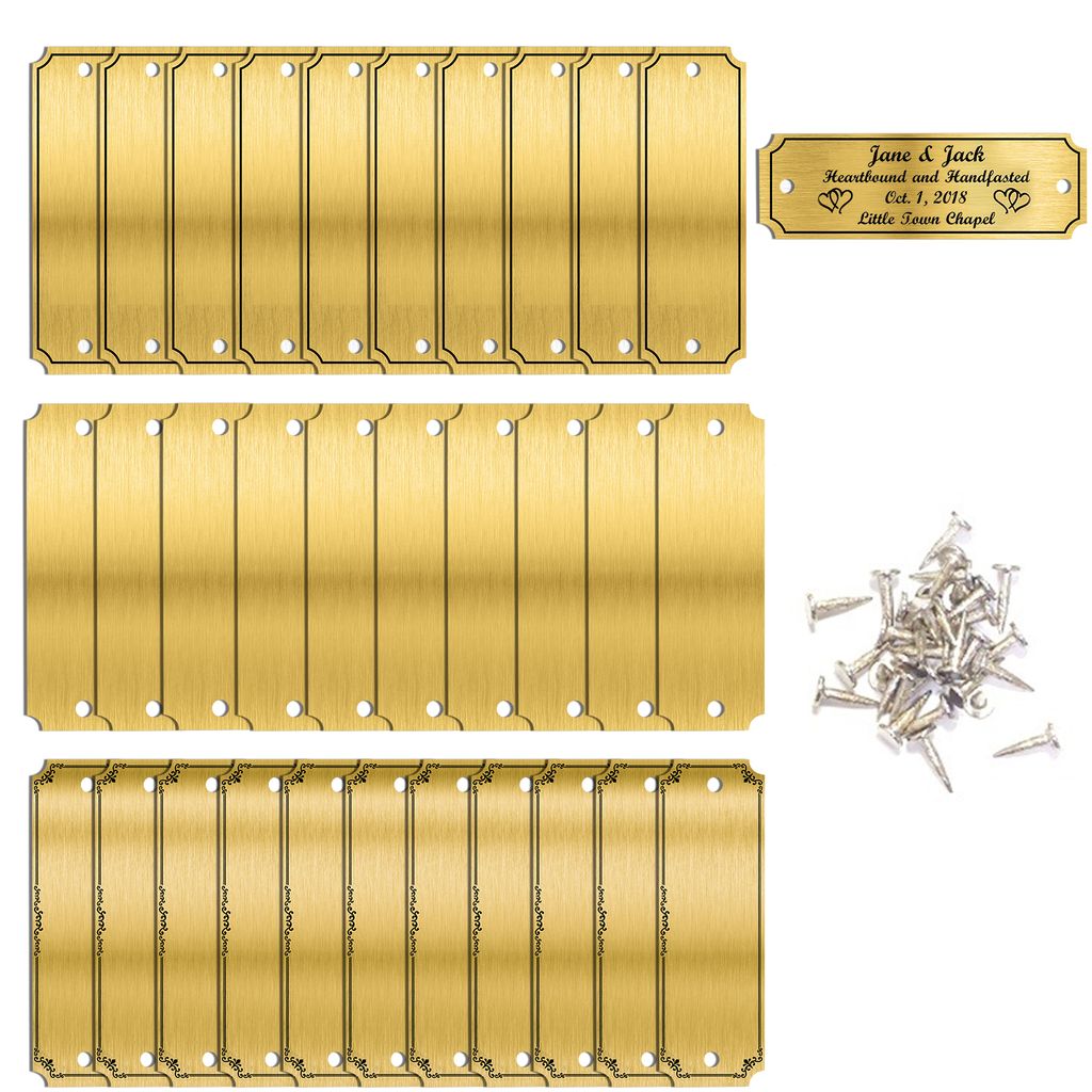 Laiton Plaques nominatives vides, 30 pièces 3" x 1" Laiton Image du produit 