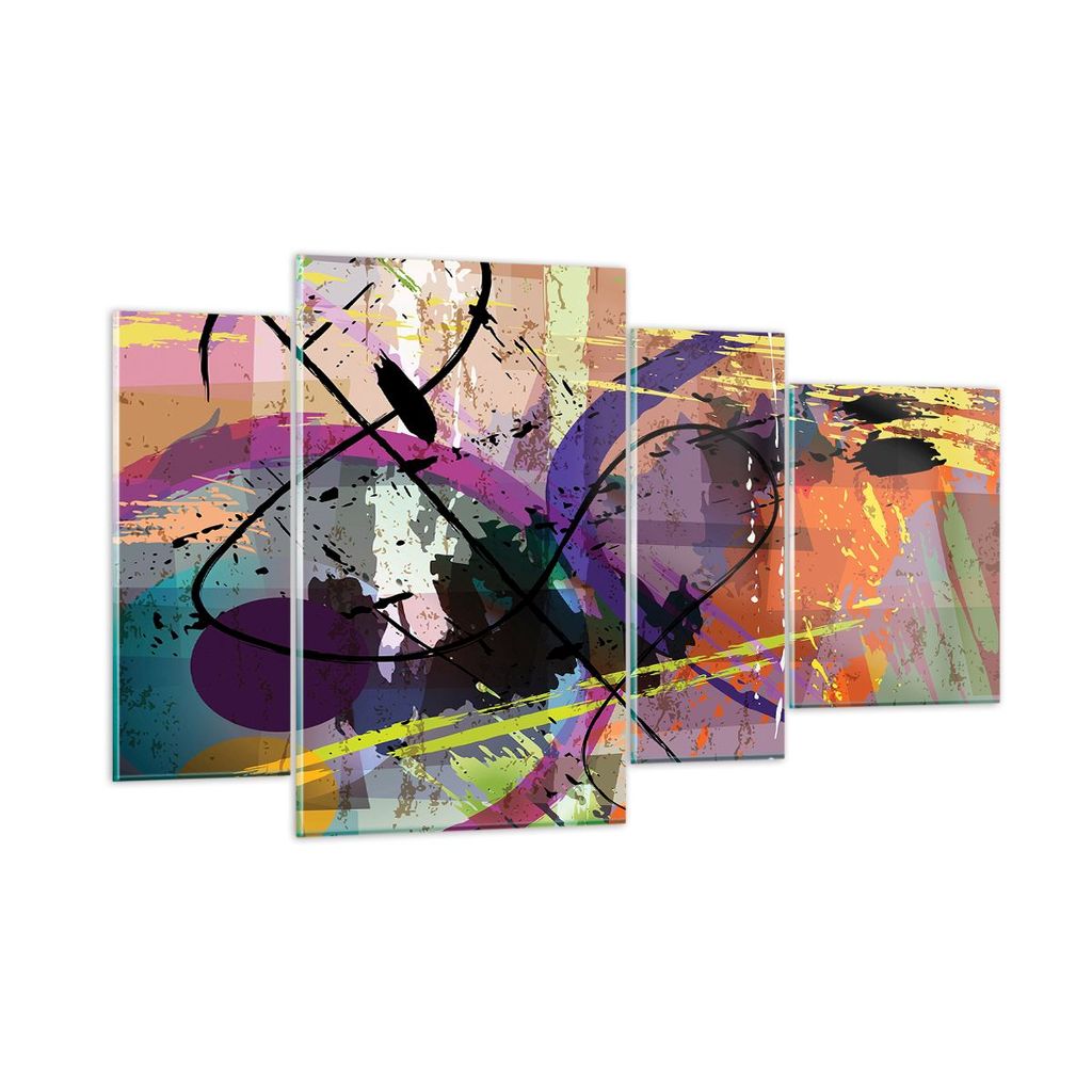 Bilder auf glas - Abstraktion modern - 120x70cm - Glasbilder - Wandbilder - Kunstdruck - zum Aufhängen bereit - Wanddekoration aus Glas - Glas Bil...