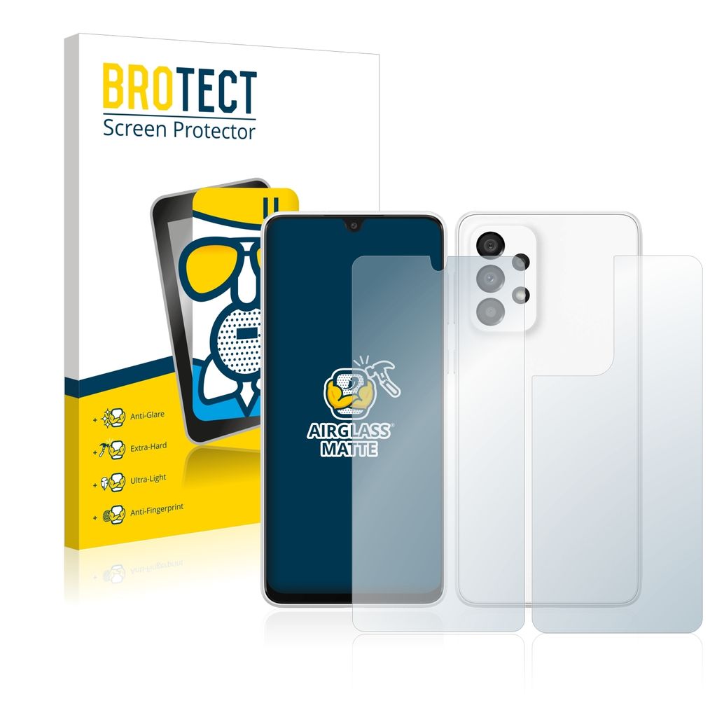 BROTECT Entspiegelungs Schutzglas für Samsung Galaxy A33 5G (Display+Rückseite) Schutzfolie Panzer Folie Glas Display Schutz matt