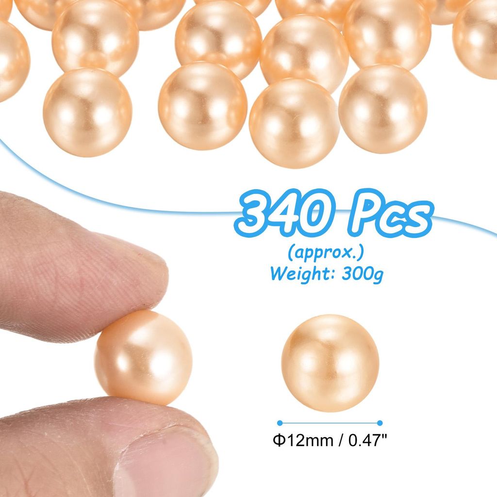 340 Stš¹ck 12mm Champagner Perlen ABS Faux Perlen Vasenfš¹ller 300g Ornament Fš¹ller fš¹r Basteln Mittelstš¹cke Schmuckherstellung Aquari...