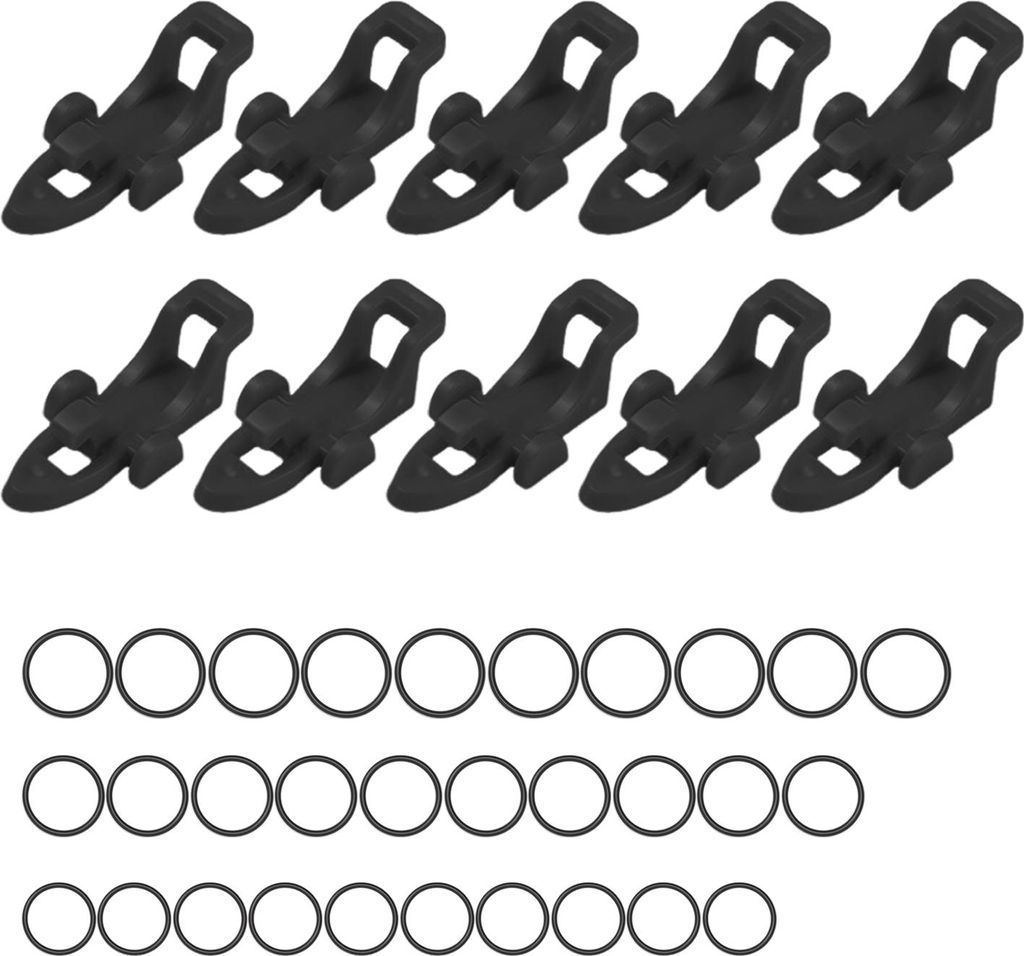10 Stück Angelköder-Hakenhalter mit Gummiringen, universeller Angelruten-Köder-Fishook-Halter mit Löchern, Angelzubehör
