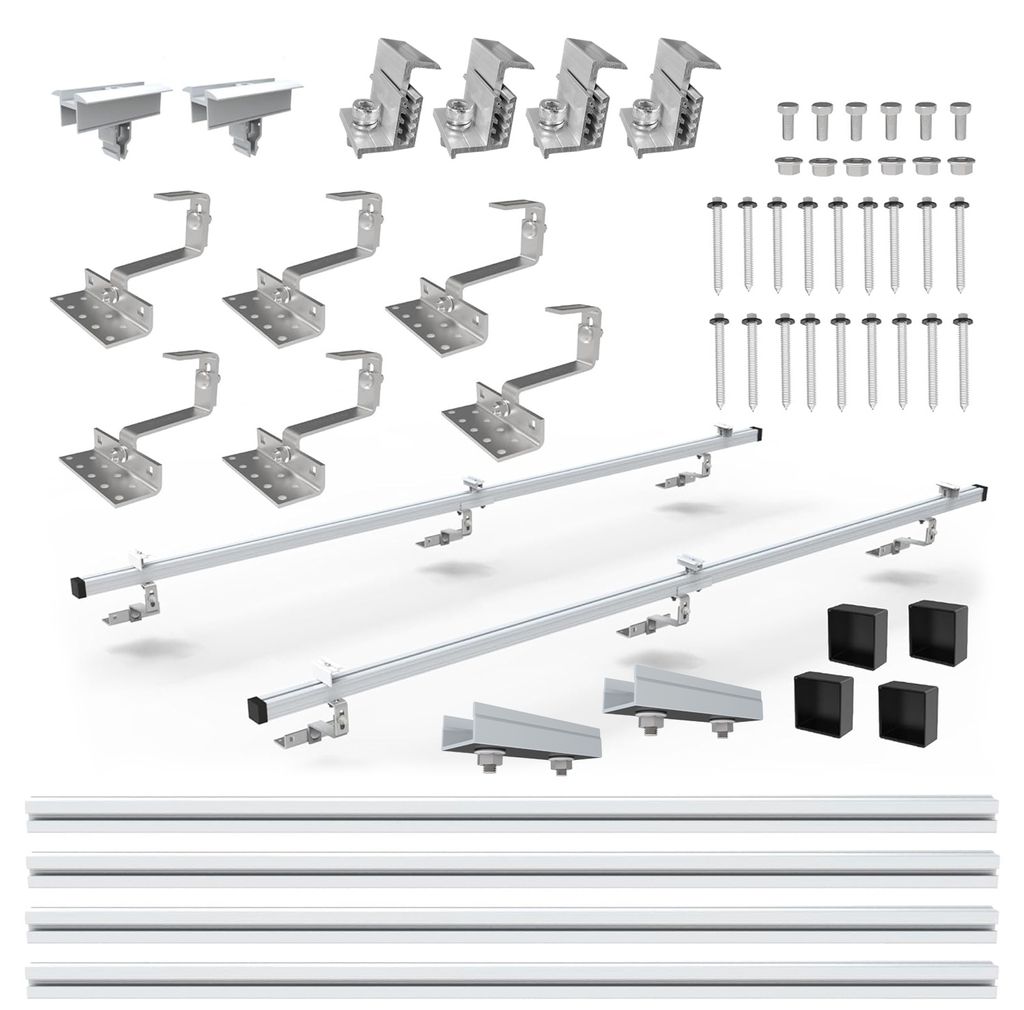 Photovoltaik Solarpanel Halterung 2x Montage Set Ziegeldach Produktbild 2