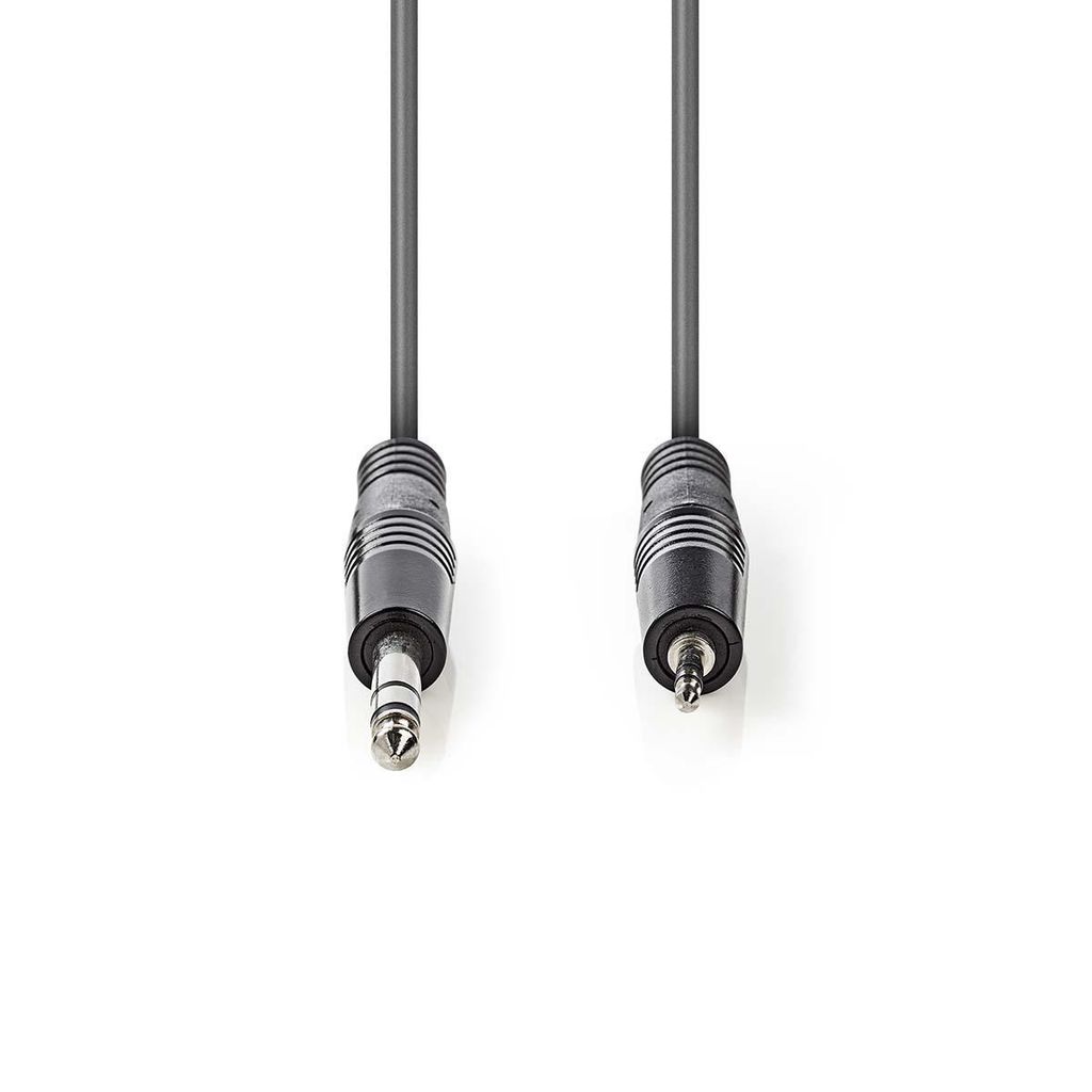 Nedis Stereo-Audiokabel - 6.35 mm Stecker - 3.5 mm Stecker - Vernickelt - 3.00 m - Rund - Dunkelgrau - Kartonhülle