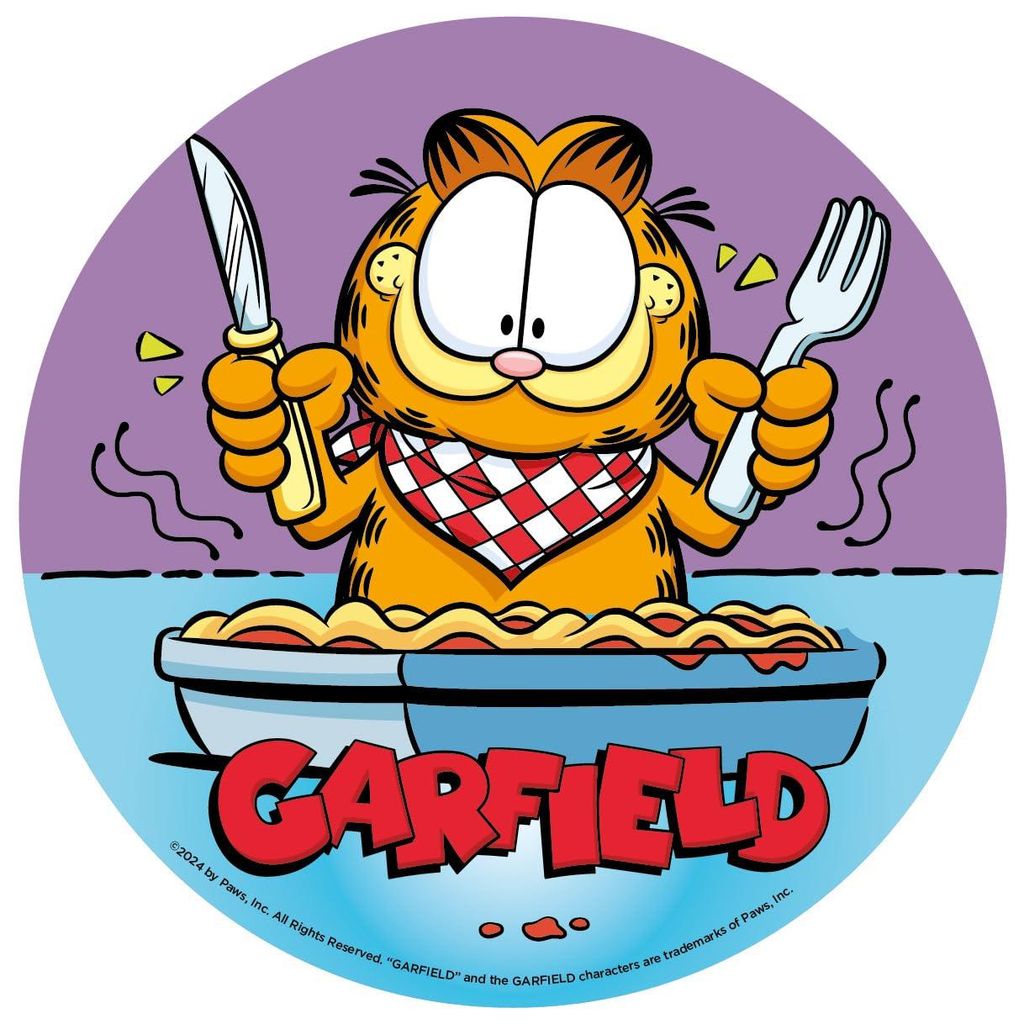 dekora - Essbare Garfield Oblate 20 cm Rund - Deko für Geburtstagstorten