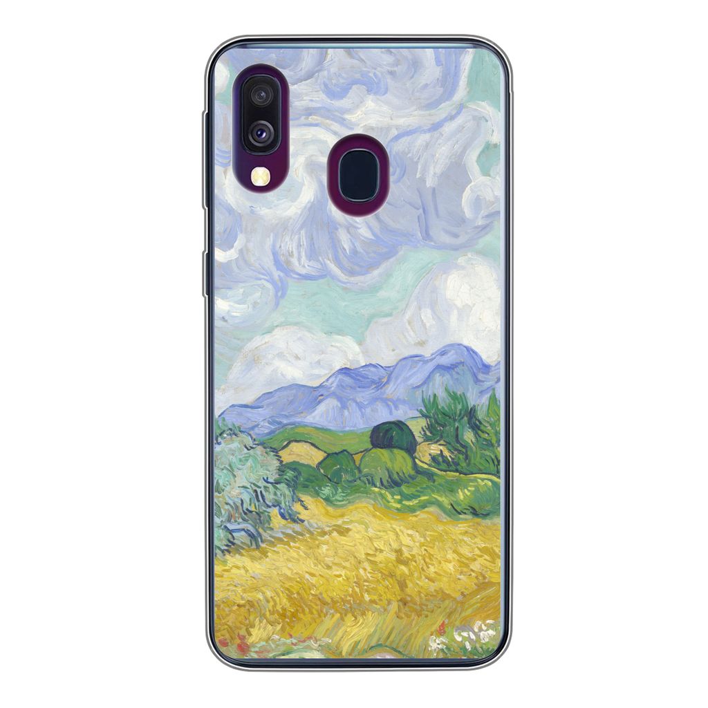 MuchoWow Handyhülle Schutzhülle Hülle für Samsung Galaxy A40 Weizenfeld mit Zypressen - Vincent van Gogh Silikon Softcase Handy Hülle - Hand...