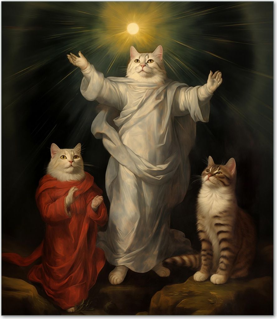 Wallario Herdabdeckplatte aus Glas, Größe 52 x 60 cm 1-teilig, Motiv Erleuchtung der Katzen
