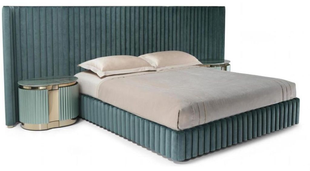 Schlafzimmer Möbel Doppelbett 2x Nachttische Bettgestell Nachtkästchen