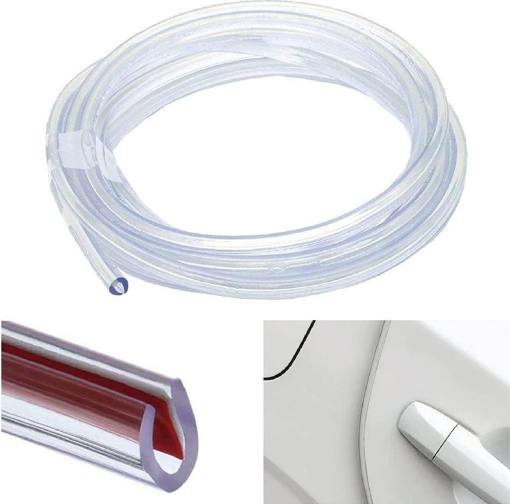 Eckschutzleiste 5 m Gummi U-Form Dichtung für Autos (transparent)