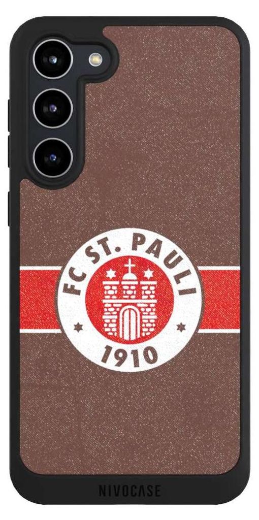 NIVOCASE Handyhülle für Samsung Galaxy S23+ Hülle NIVOpure Case Schwarz FC St. Pauli Logo Offizielles Lizenzprodukt