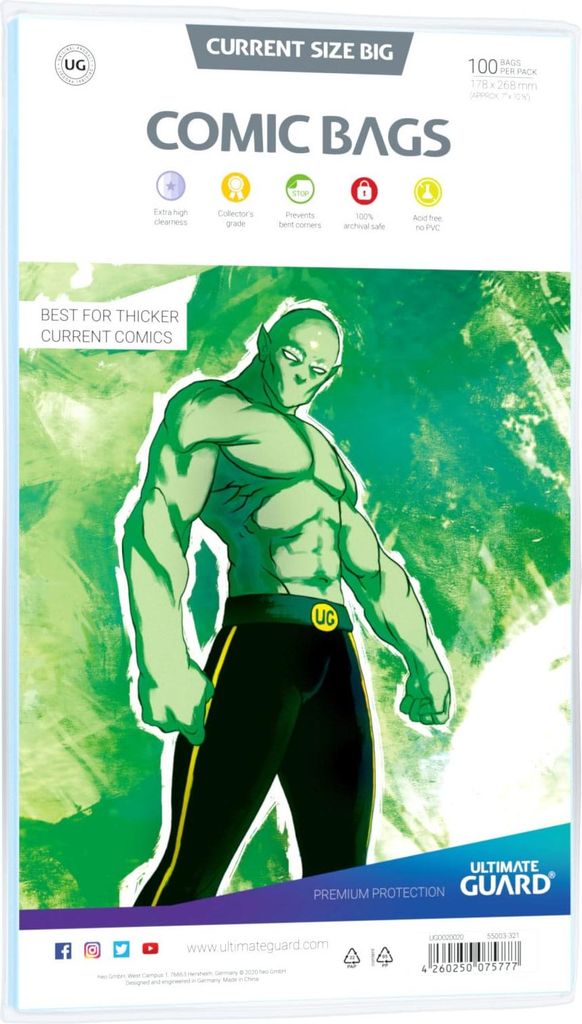 Ultimate Guard Comic Bags BIG Current Size (100)
