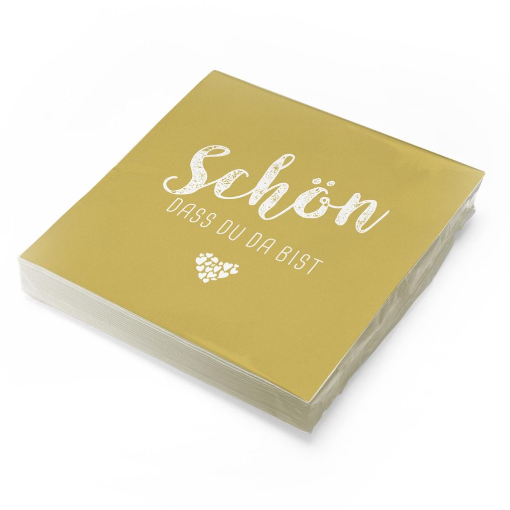itenga 20x Serviette Schön dass du da bist currygelb Produktbild 