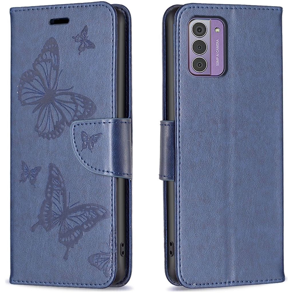 Mobigear Butterfly Nokia G42 Hülle Klapphülle Geldbörse - Dunkelblau