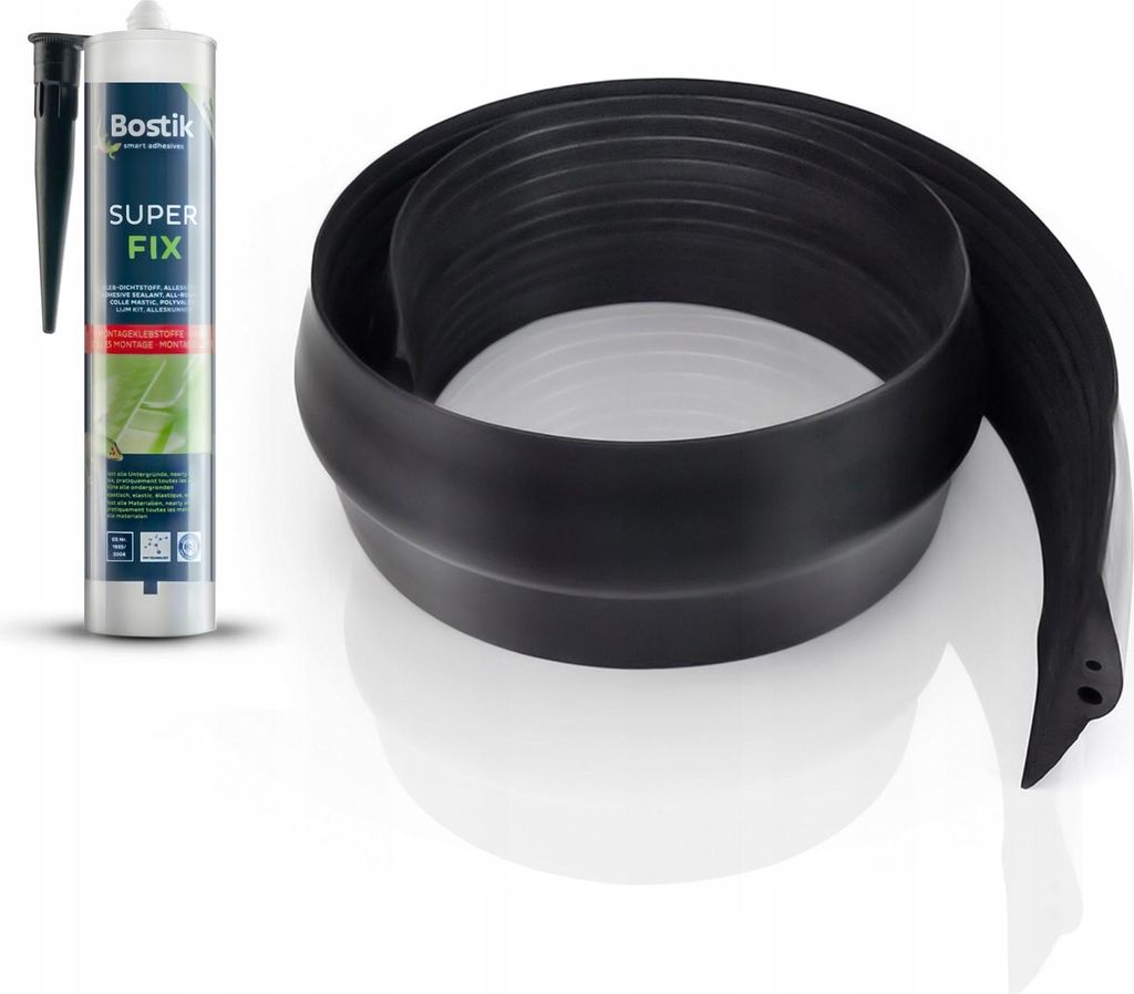 DQ-PP GARAGENTOR DICHTUNG | 5,5m | 21mm x 115mm | inkl. Montagekleber | schwarz | Bodenabdichtung aus EPDM | Gummidichtung | Garagendichtung