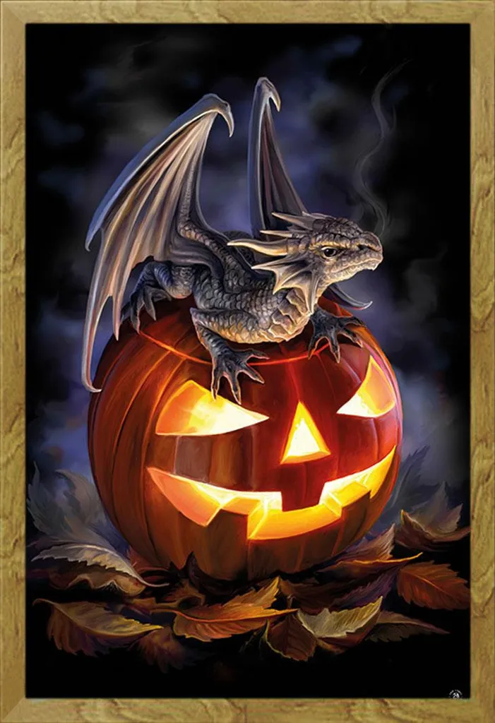 Stokes, Anne - Poster - Trick or Treat + cornice rimovibile, Shinsuke® Maxi MDF oak, disco acrilico