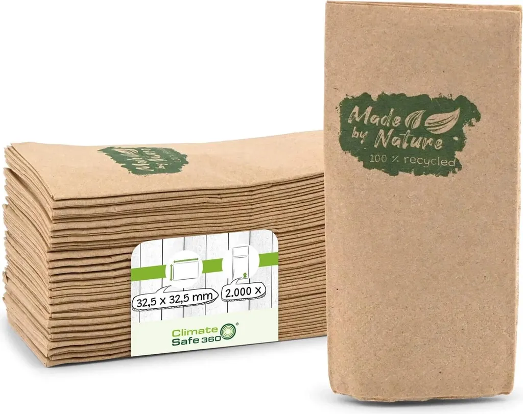 Serviettes 2 plis Made by Nature 1/8 32,5x32,5 cm - Pack de 250 pièces