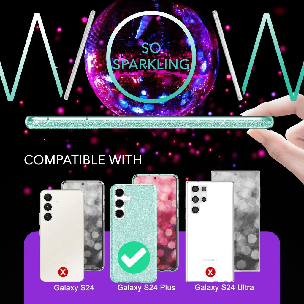 Luce e Protezione: NALIA Glitter Case per Samsung Galaxy S24 Plus - 4