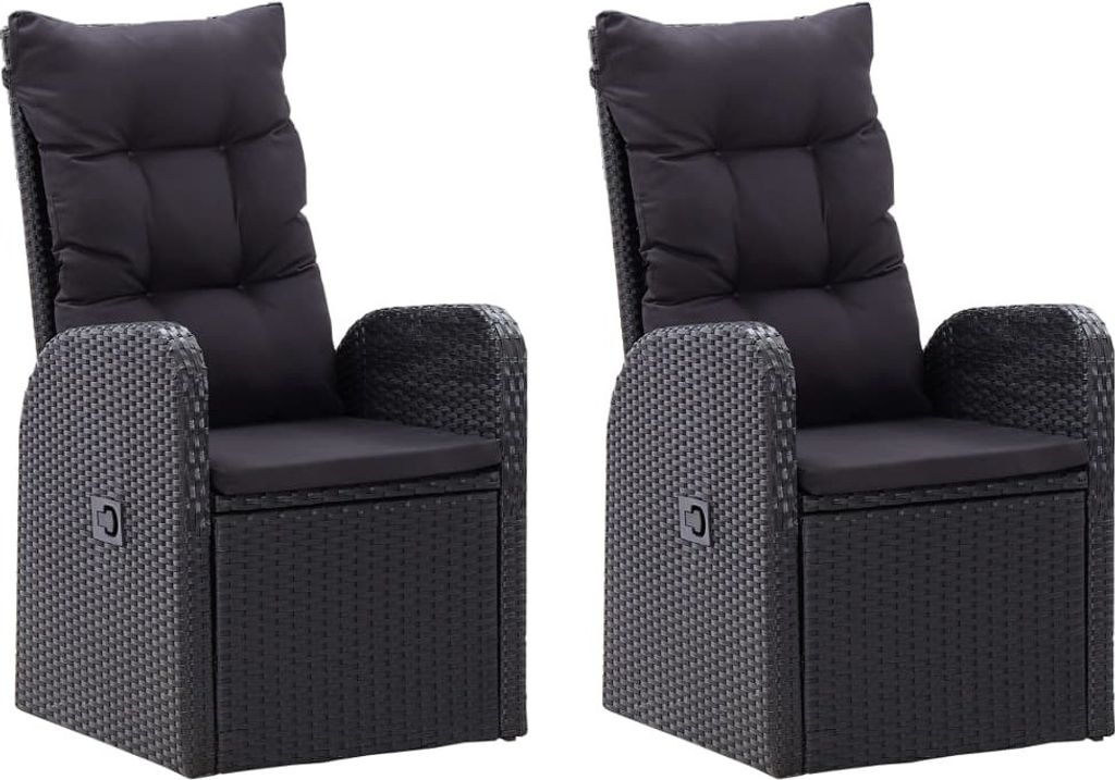 vidaXL 5-tlg. Garten-Essgruppe Schwarz