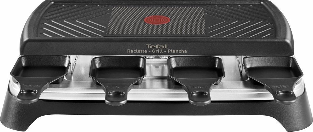 A close-up studio shot of a raclette grill.