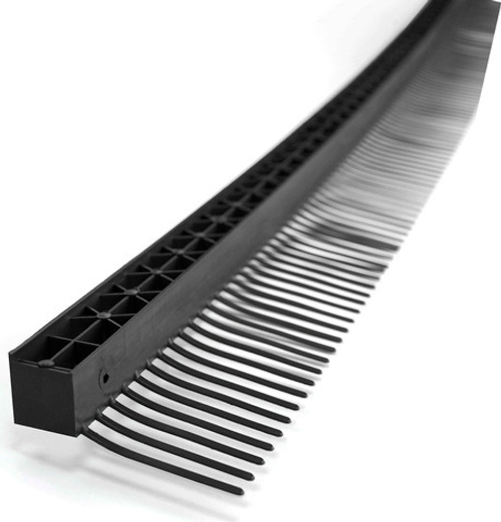 Traufenkamm Dachartikel Traufkamm Lüftungskamm 60mm Mit Lüftungsgitter 25x25mm Spatzenkamm 1m SCHWARZ 1m