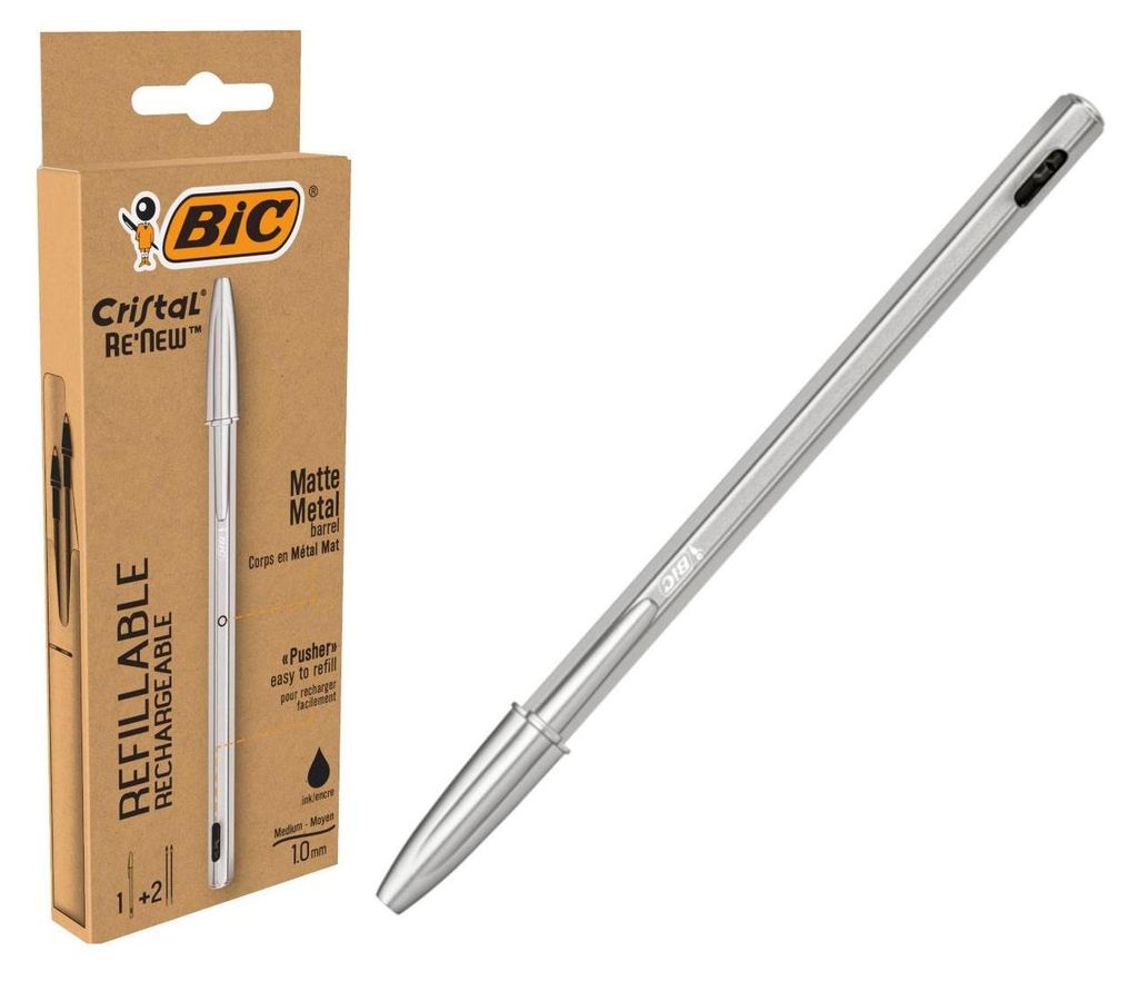 BIC Cristal Renew, Clip, Stick-Kugelschreiber, Nachfüllbar, Produktbild 