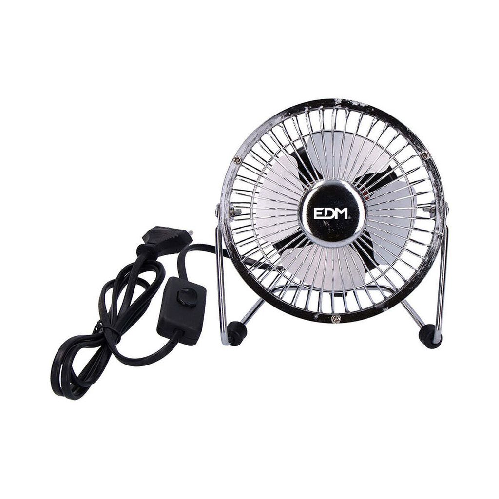 Mini-Industrie-Tischventilator verchromt Leistung: 15w Flügel: ø10x15cm edm