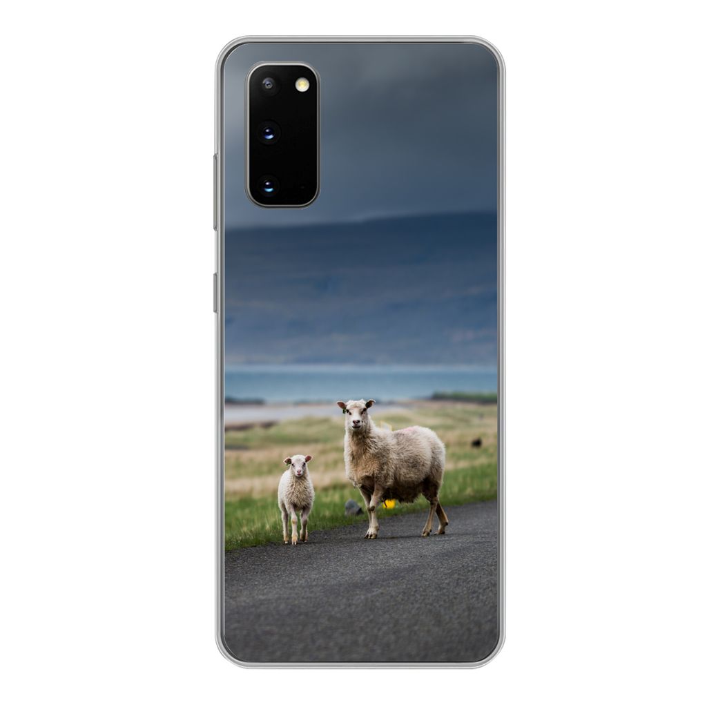 MuchoWow Handyhülle Schutzhülle Hülle für Samsung Galaxy S20 Schaf - Lamm - Sturm Silikon Softcase Handy Hülle - Bild