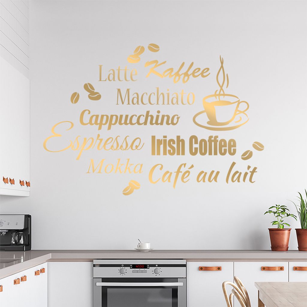 Wandtattoo Kaffee Nr. 3 Wandtattoo in 6 Größen - Wandaufkleber Wall Sticker - Dekoration, Küche, Wohnzimmer, Schlafzimmer, Badezimmer