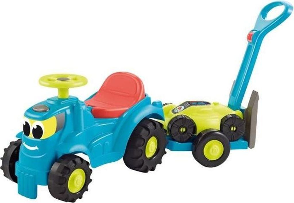 Spielzeug Traktor mit Anhänger & Rasenmäher, 103,5 cm, Mehrfarbig, Ecoiffier, Hergestellt in Frankreich