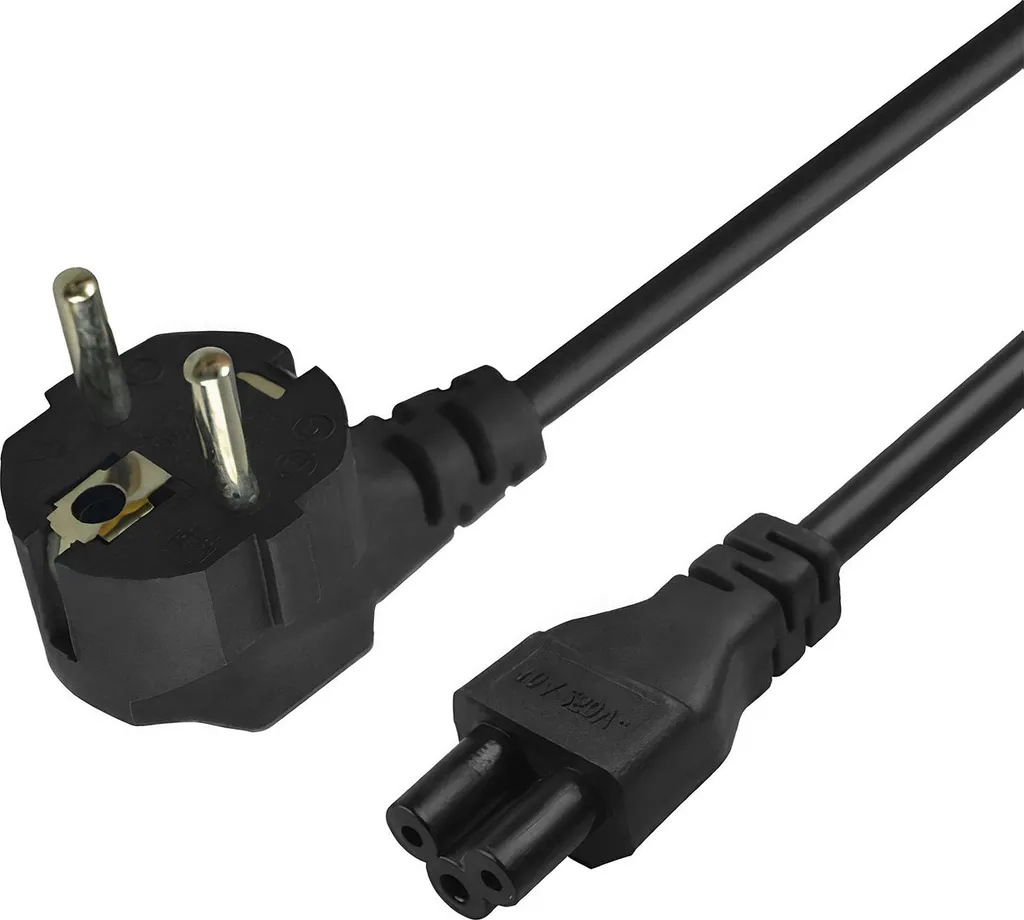 Cavo Savio 3m per Smart Working | Connettore C5 Schuko Nero