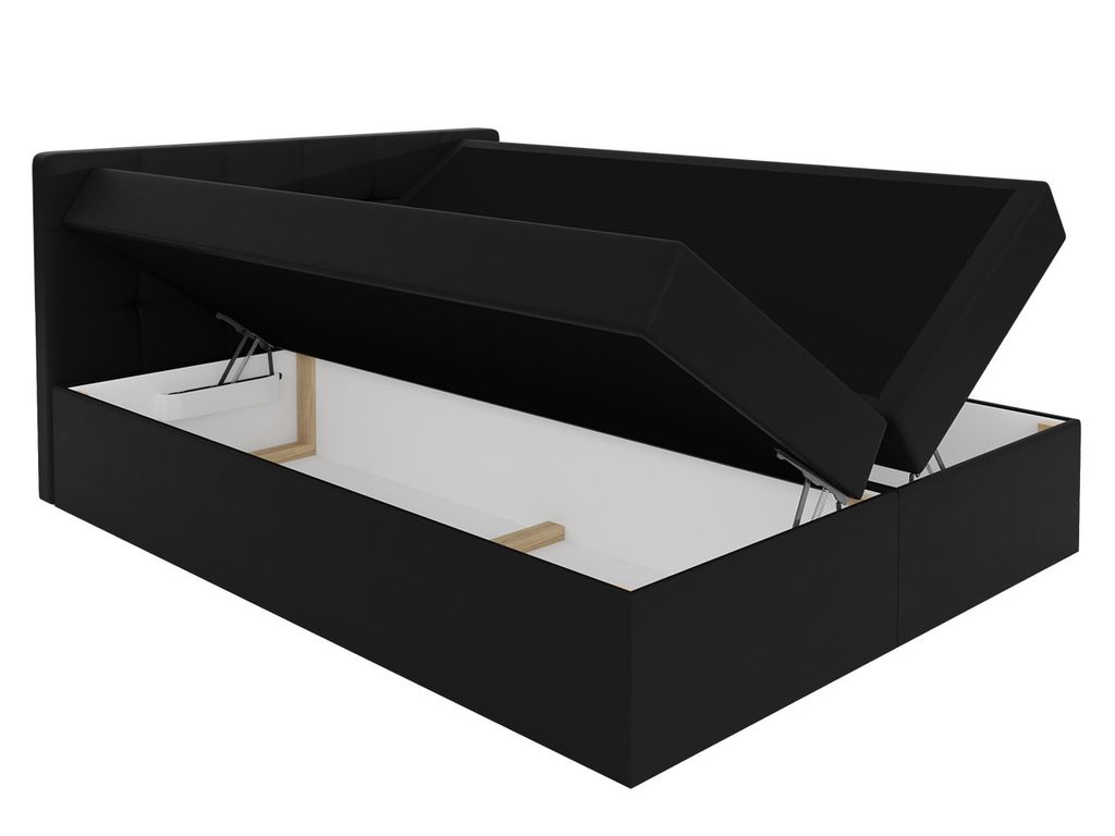 Boxpringová posteľ 180x200 CAROLA - tmavá šedá + topper Obrázok produktu 