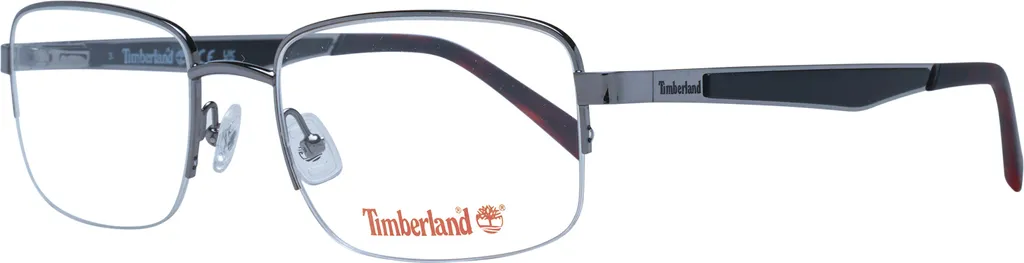 Monture Optique Homme Timberland TB1787 Rectangle en Métal Gris Foncé