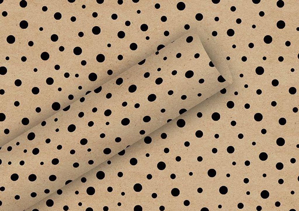 Braun & Company Geschenkpapier natur schwarz 2 m x 70 cm