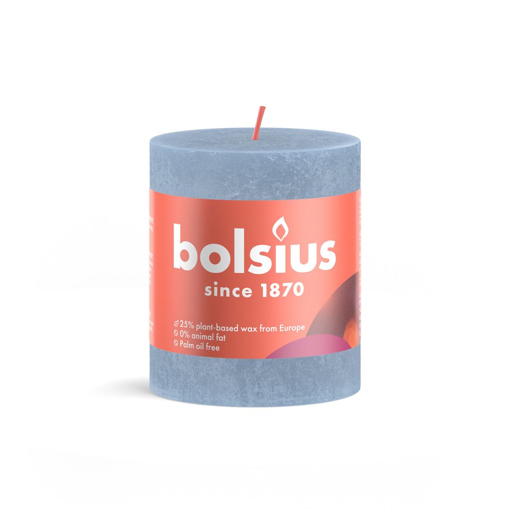 Bolsius Rustikkerze 80 68 himmelblau
