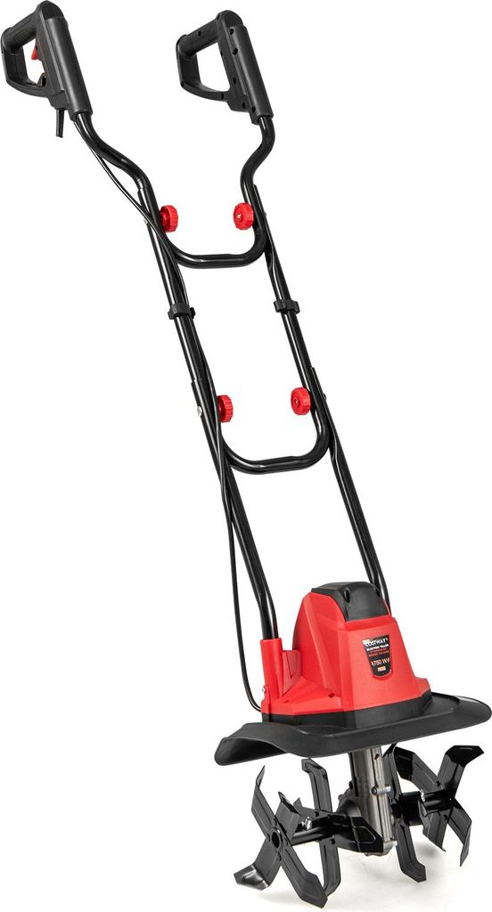 COSTWAY Motorhacke elektrisch 750W, 32cm Arbeitsbreite 22cm Arbeitstiefe 380 U/min, Gartenfräse klappbar mit Schutzschalter & Handgriff 32,5x24x138cm