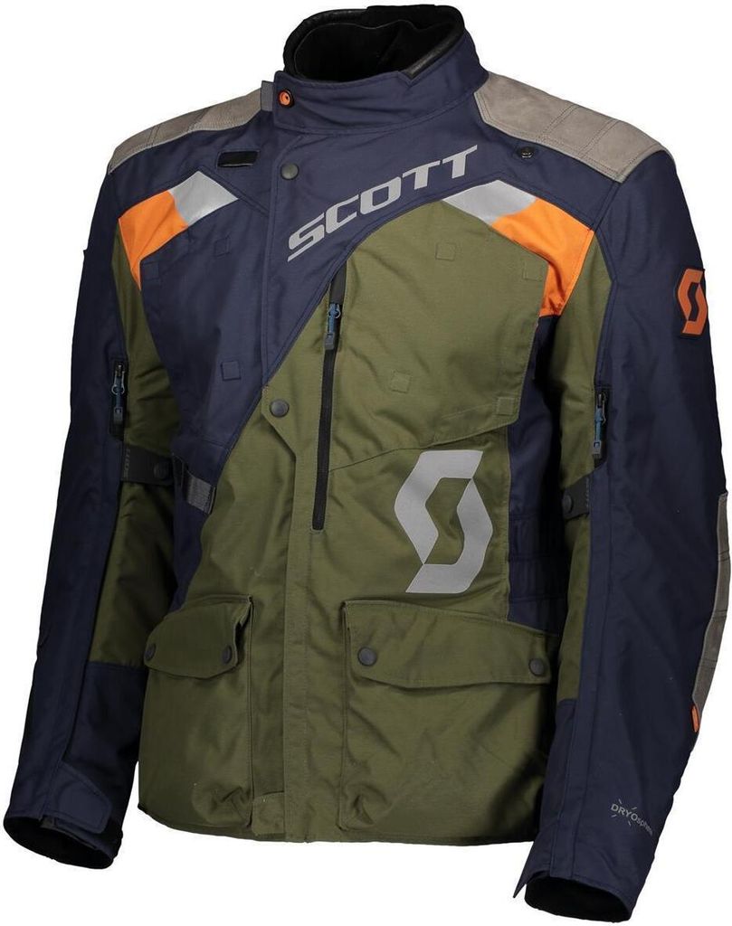 Scott Dualraid Dryo Motorrad Textiljacke, dunkelblau/grün, Short XL