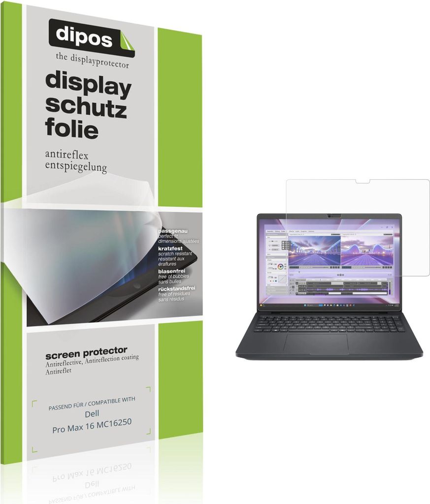 2x Schutzfolie für Dell Pro Max 16 MC16250 matt Displayschutzfolie Folie Display Schutz dipos