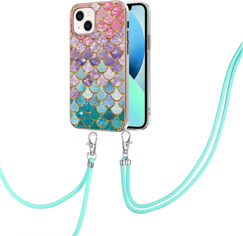 Cover iPhone 13 Mini con Tracolla Regolabile e Design Fantasia