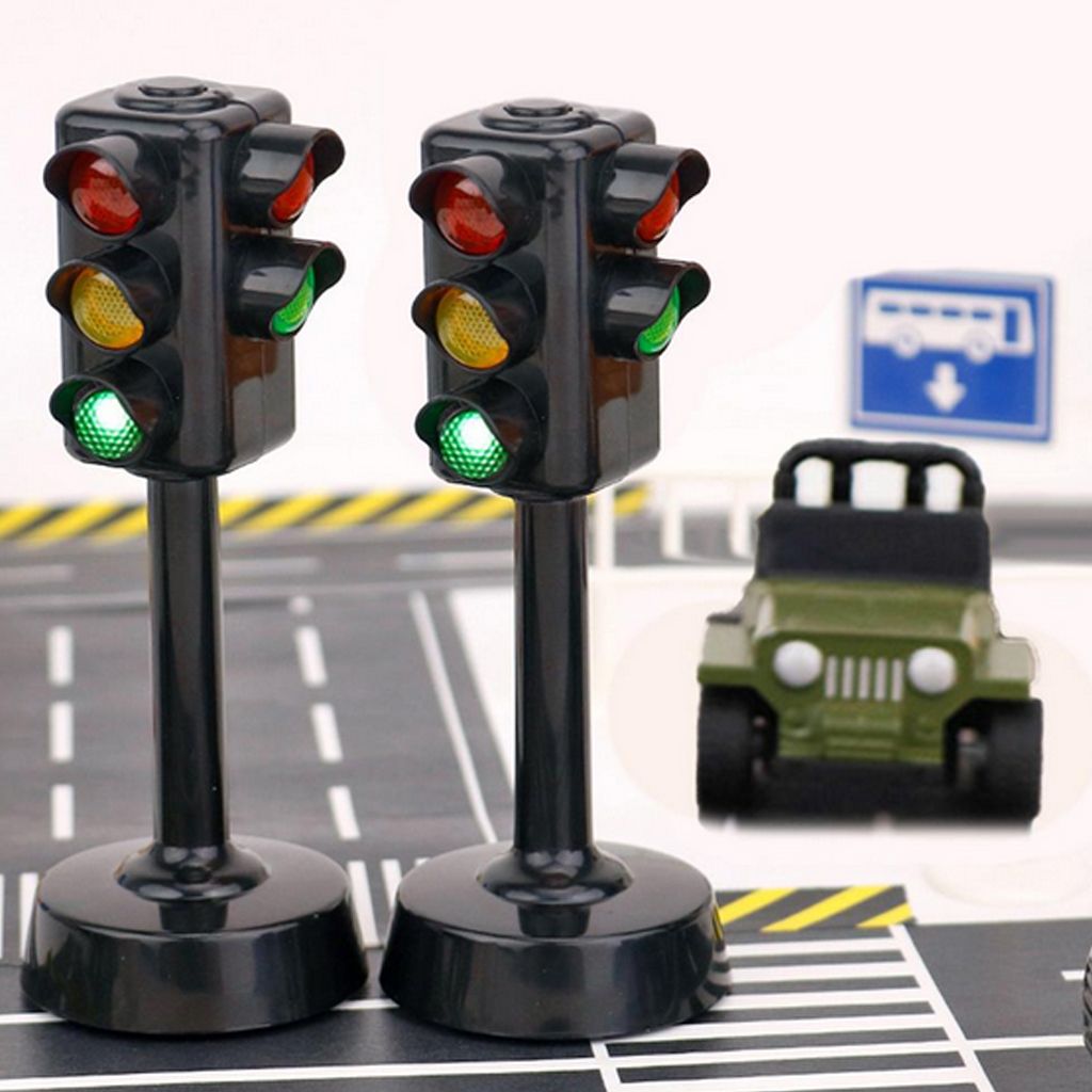 Verkehrsampel Ampel mit Licht Kinder Verkehr Spielset 5er Set Verkehrszeichen 