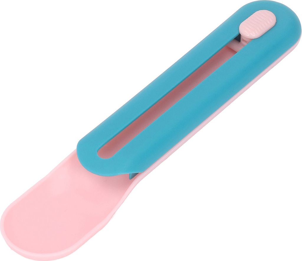 Cat Wet Treats dispence Löffel Praktischer Snack für Haustier -Fütterungsversorgungen rosa mit blauem Griff