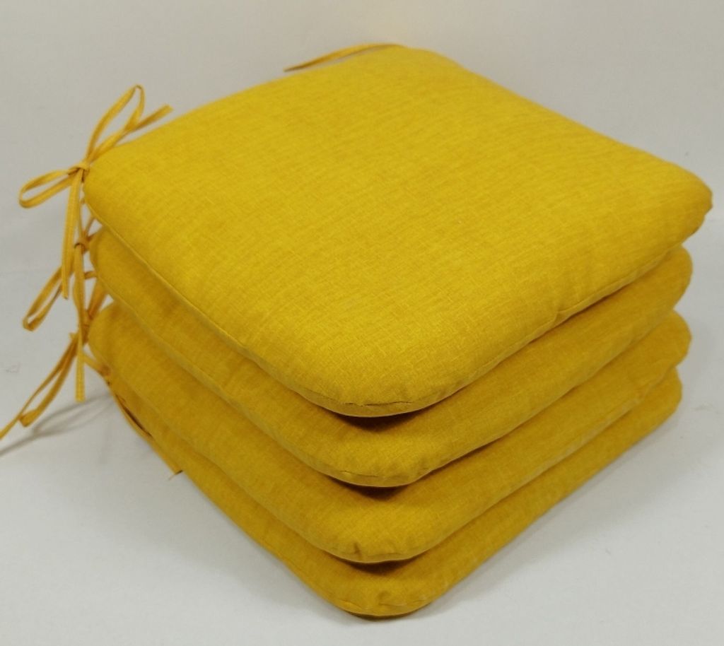 Sedák 40x40 cm látka žlutý melír - set 4 kusy Obrázek produktu 