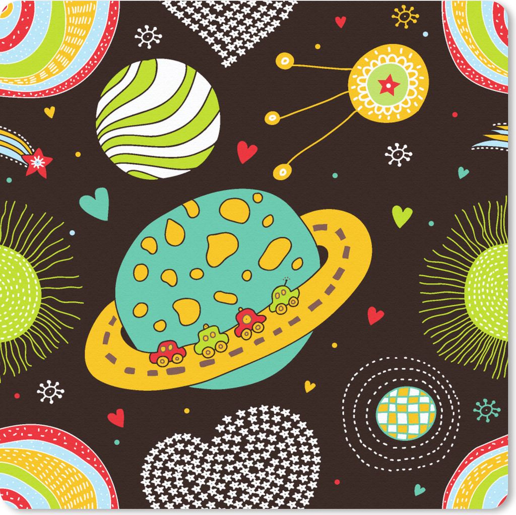 MuchoWow Mauspad Mousepad Muster - Weltraum - Planeten - Jungen - Kinder - Kinder 30x30 cm - Mousepads - Maus Mat - Pad - Mausunterlage - Gaming