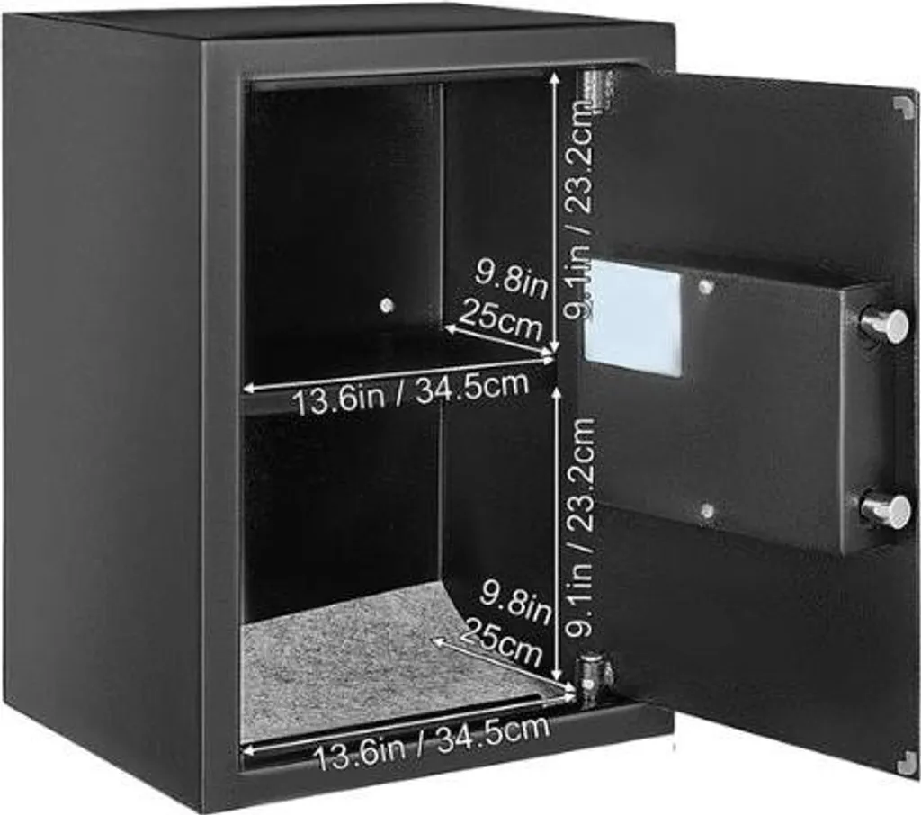 Coffre-fort biométrique pour documents A4 et objets de valeur 60L