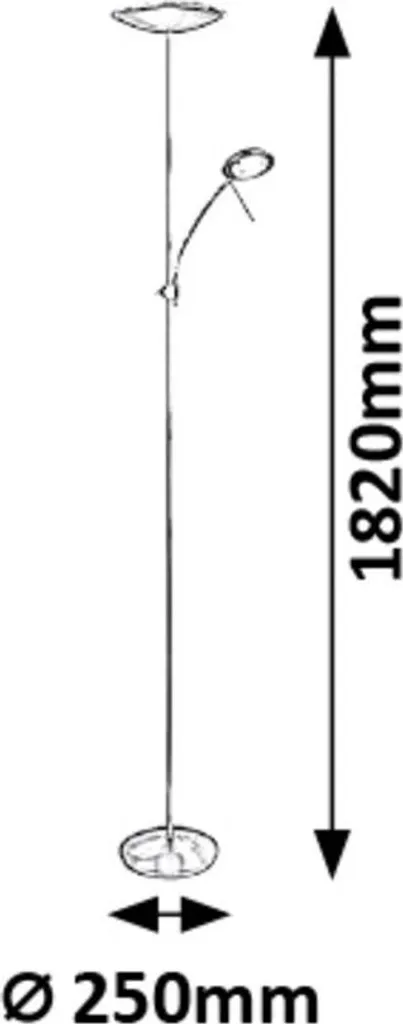Lampe sur pied double LED 18W + 5W pour salon Vlasta Rabalux 7006